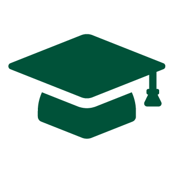 Green graduation cap icon representing career readiness