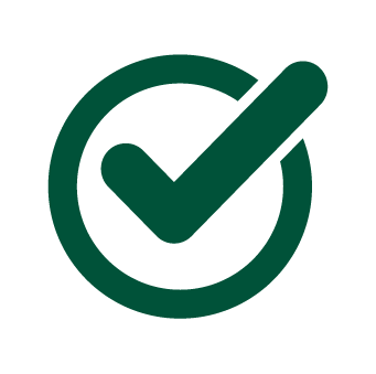 Green checkmark icon inside a circle representing gaining experience